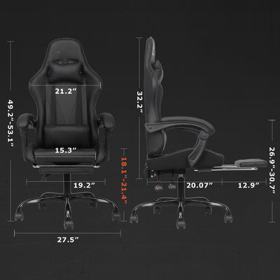Confortevole sedia da gioco per computer con regolazione dell'altezza e rotazione 360