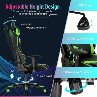 Sedia da gioco ergonomica da corsa regolabile per adulti