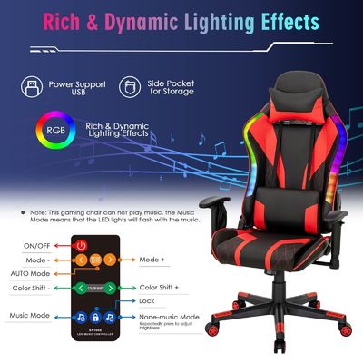 Migliora la tua sedia da gioco in sedia girevole ALINUNU con luci LED RGB Design ergonomico