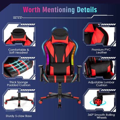 Migliora la tua sedia da gioco in sedia girevole ALINUNU con luci LED RGB Design ergonomico