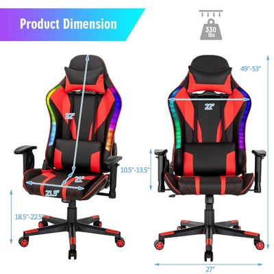 Migliora la tua sedia da gioco in sedia girevole ALINUNU con luci LED RGB Design ergonomico