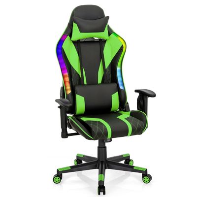 Confortevole sedia da gioco ergonomica RGB con design regolabile e luci LED RGB