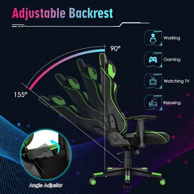 Confortevole sedia da gioco ergonomica RGB con design regolabile e luci LED RGB