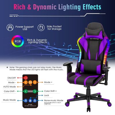 Aggiornate la vostra configurazione di gioco con ALINUNU sedia girevole design moderno e luci LED RGB