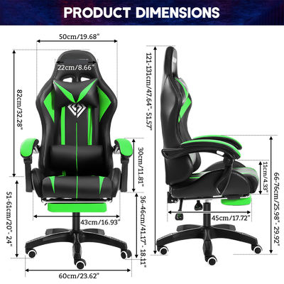 Moderno design ALINUNU Ergonomico Computer Massaggio Sedile da gioco con luci a LED e poggiapiedi