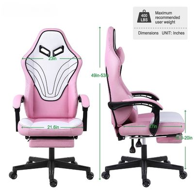 Moderno design pelle sintetica ergonomico sedia da gioco per computer con poggiapiedi ALINUNU