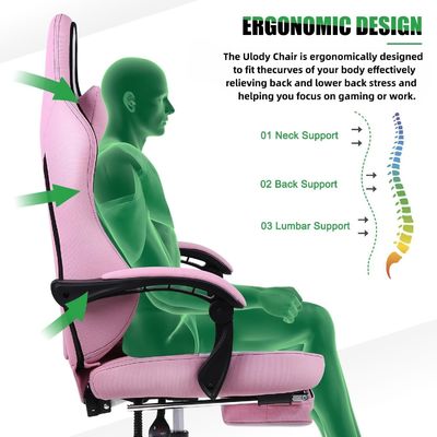 Moderno design pelle sintetica ergonomico sedia da gioco per computer con poggiapiedi ALINUNU
