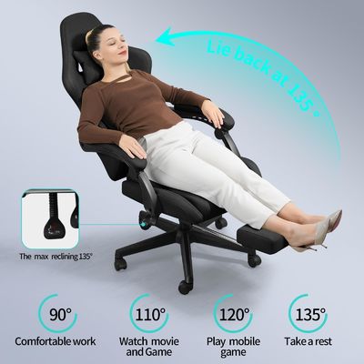 Poltrona da gioco ergonomico regolabile per computer con massaggio per poggiapiedi colore personalizzato