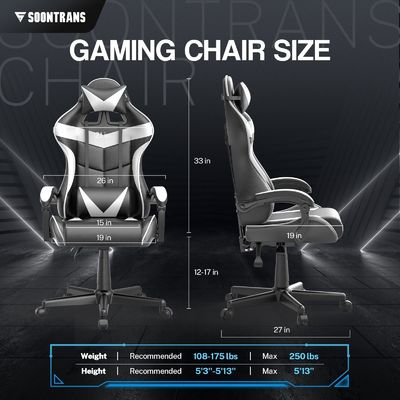 Sedia ergonomica per giocatori con massaggio e design comodo