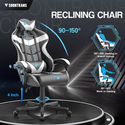 Sedia ergonomica per giocatori con massaggio e design comodo