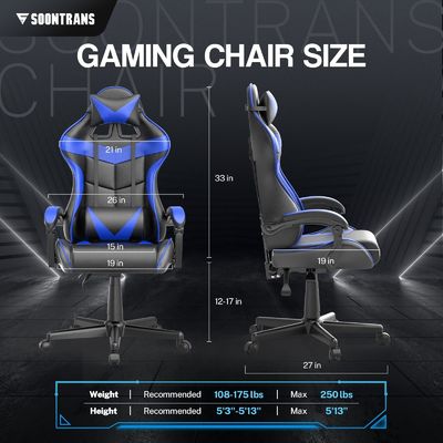 Sedile da gioco da corsa regolabile in altezza per ufficio e computer 29&quot;D x 29&quot;W x 48&quot;H