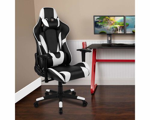 Sedia da gioco per computer per ufficio ergonomica con funzione di rotazione a 360°/adeguamento in altezza/appoggio