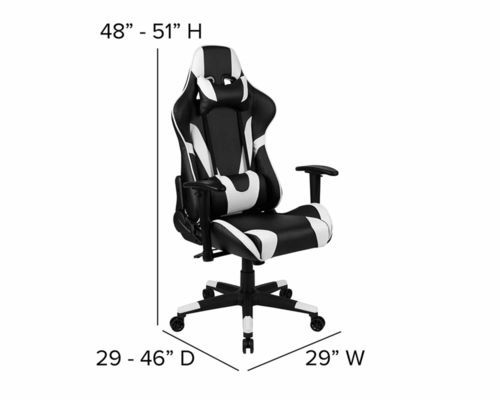 Sedia da gioco per computer per ufficio ergonomica con funzione di rotazione a 360°/adeguamento in altezza/appoggio