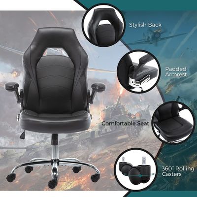 Sedia girevole in pelle sintetica ALINUNU Sedia ergonomica per computer per giochi di casa