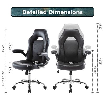 Sedia girevole in pelle sintetica ALINUNU Sedia ergonomica per computer per giochi di casa
