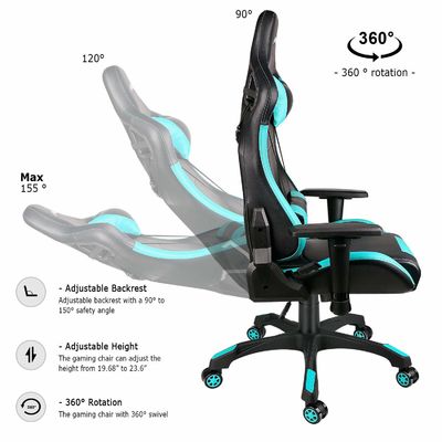 Migliora la tua configurazione di gioco con la sedia giratoria in cuoio in PU di ALINUNU