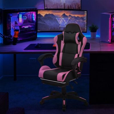 Moderno design supporto lombare regolabile ergonomico sedia da corsa per computer con poggiapiedi