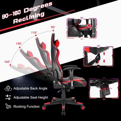Sedia da gioco da corsa ergonomica regolabile con supporto lombare e regolazione in altezza