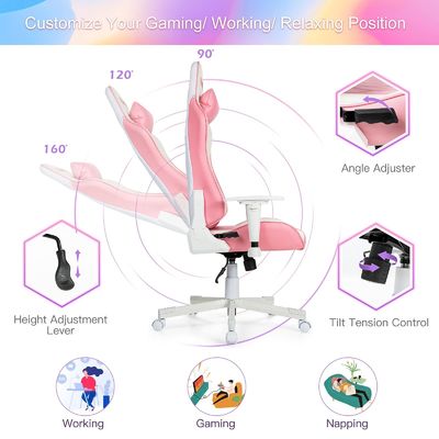 Sedile da gioco da corsa ergonomica regolabile con supporto lombare