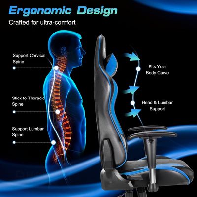 Sedia da gioco da corsa ergonomica moderna con supporto lombare 29.9&quot;D x 29.9&quot;W x 49.6&quot;H