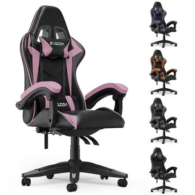 Home Office sedia da gioco da corsa con poggiatesta e supporto lombare altezza regolabile