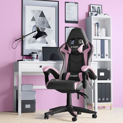 Home Office sedia da gioco da corsa con poggiatesta e supporto lombare altezza regolabile