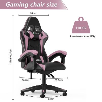 Home Office sedia da gioco da corsa con poggiatesta e supporto lombare altezza regolabile