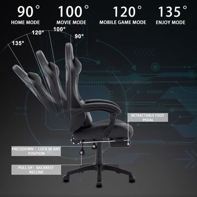 Sedia giratoria ergonomica regolabile in altezza con poggiatesta e supporto lombare