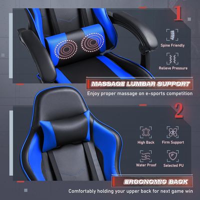OEM ODM Racing Computer Video Game Chair con poggiapiedi e poggiatesta in colore personalizzato