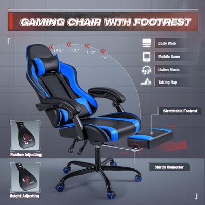 OEM ODM Racing Computer Video Game Chair con poggiapiedi e poggiatesta in colore personalizzato