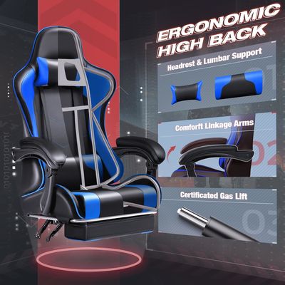OEM ODM Racing Computer Video Game Chair con poggiapiedi e poggiatesta in colore personalizzato