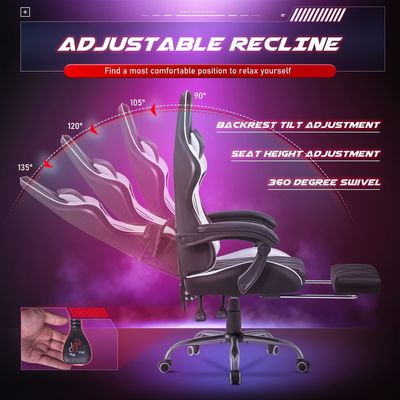 Sedia per computer ergonomica con poggiapiedi e supporto lombare per massaggi