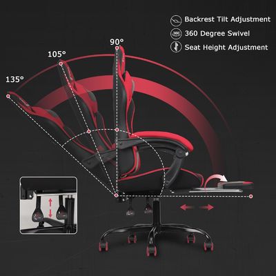 ALINUNU Direct High Back Gaming Chair con poggiapiedi in colore personalizzato e in alluminio