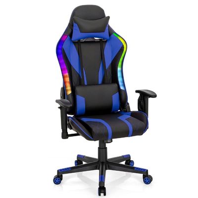 Personalizza la sedia ergonomica per videogiochi con luci LED RGB e design regolabile