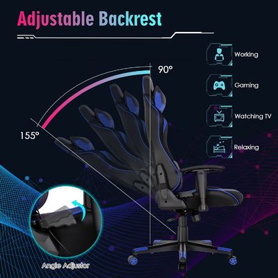 Personalizza la sedia ergonomica per videogiochi con luci LED RGB e design regolabile