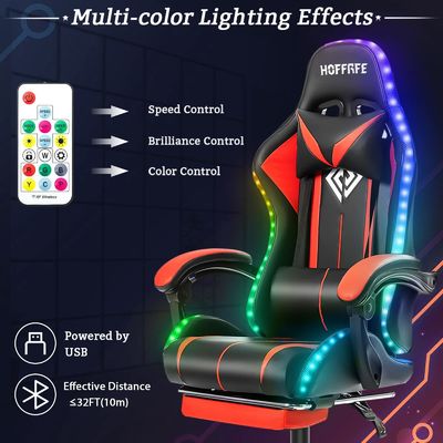Personalizza ALINUNU Ergonomic Computer Massage Chair Gaming con luci a LED e poggiapiedi