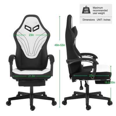 Home Office sedia da gioco con poggiapiedi e dimensioni del prodotto 25&quot;D x 23&quot;W x 53&quot;H