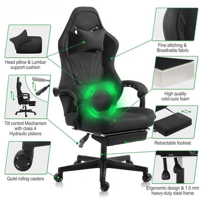 ALINUNU Sedile da gioco per computer ergonomica con poggiapiedi