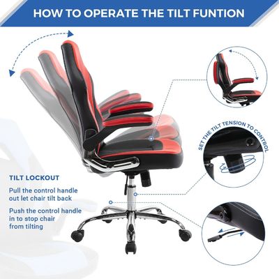 Sedia da gioco ergonomica a colori personalizzati con supporto lombare da ALINUNU
