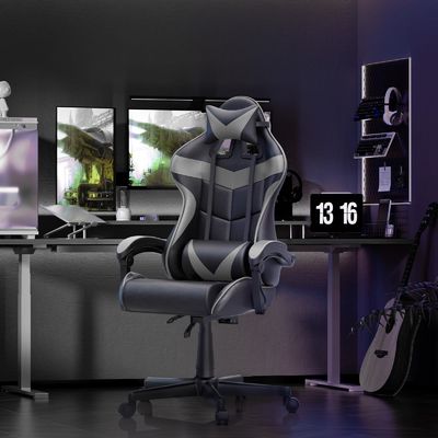 Ottieni l'Ultimate Gaming Experience PU Gaming Chair con Massaggio 33&quot;D x 24&quot;W x 49.2&quot;H