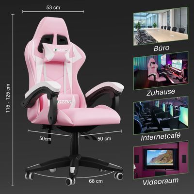 Sedia da videogioco con poggia testa e supporto lombare comodo