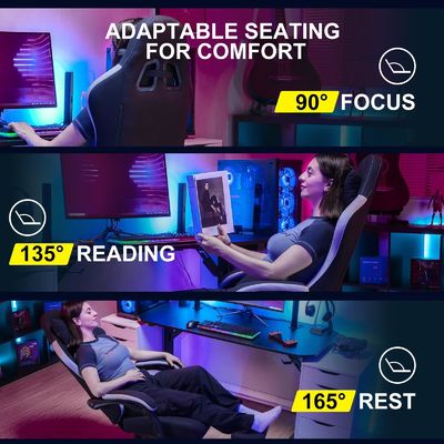360 Girante/ Regolabile in altezza/ Ripiano dorsale ergonomica sedia da gioco per computer ALINUNU