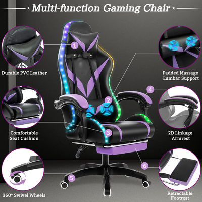 Imballaggio per la posta Sedile ergonomica per giochi RGB con massaggio e luci a led