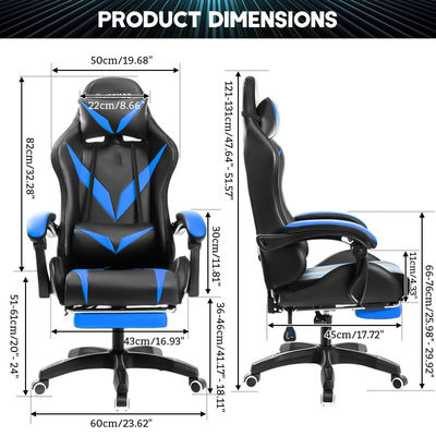 Materiale di telaio di cloruro di polivinile sedia da gioco RGB con massaggio e luci a led perfetta