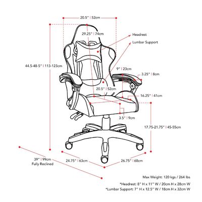 Sedia da gioco per computer in ferro di tipo metallico con poggiapiedi per il massimo comfort e supporto