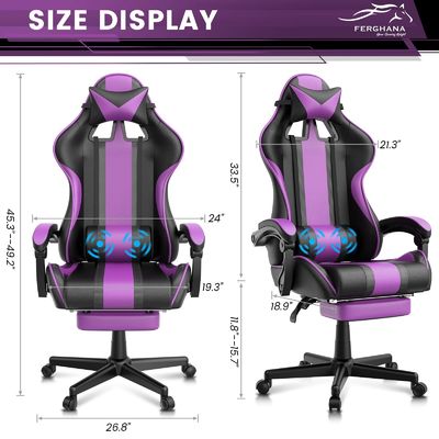 Sedie da gioco per computer altamente resistenti con poggiapiedi per adolescenti adulti