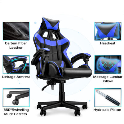 3 Gas Lift High Back Racing Gaming Chair con stile di design moderno e supporto lombare
