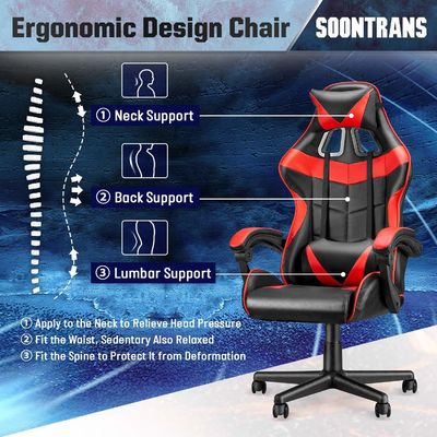 Sedia da gioco da corsa con schiena alta ergonomia con supporto lombare ALINUNU