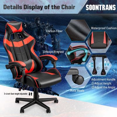 Sedia da gioco da corsa con schiena alta ergonomia con supporto lombare ALINUNU