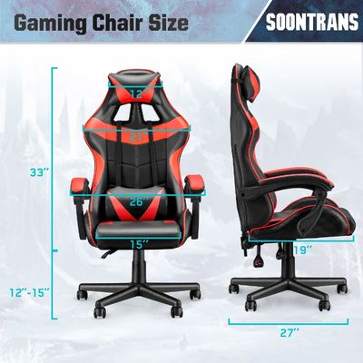 Sedia da gioco da corsa con schiena alta ergonomia con supporto lombare ALINUNU